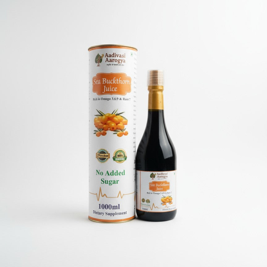 Sea Buckthorn Juice (Rich in Vitamin C, Omega 3,6,7 and 9 and Antioxidants) | Aadivasi Aarogya